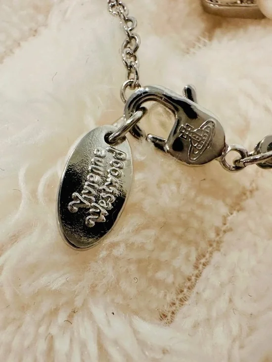 VIVIENNE WESTWOOD PEARL ORB CHOKER SILVER NECKLACE - FULL SET BOX POUCH OS - Picture 6 of 8